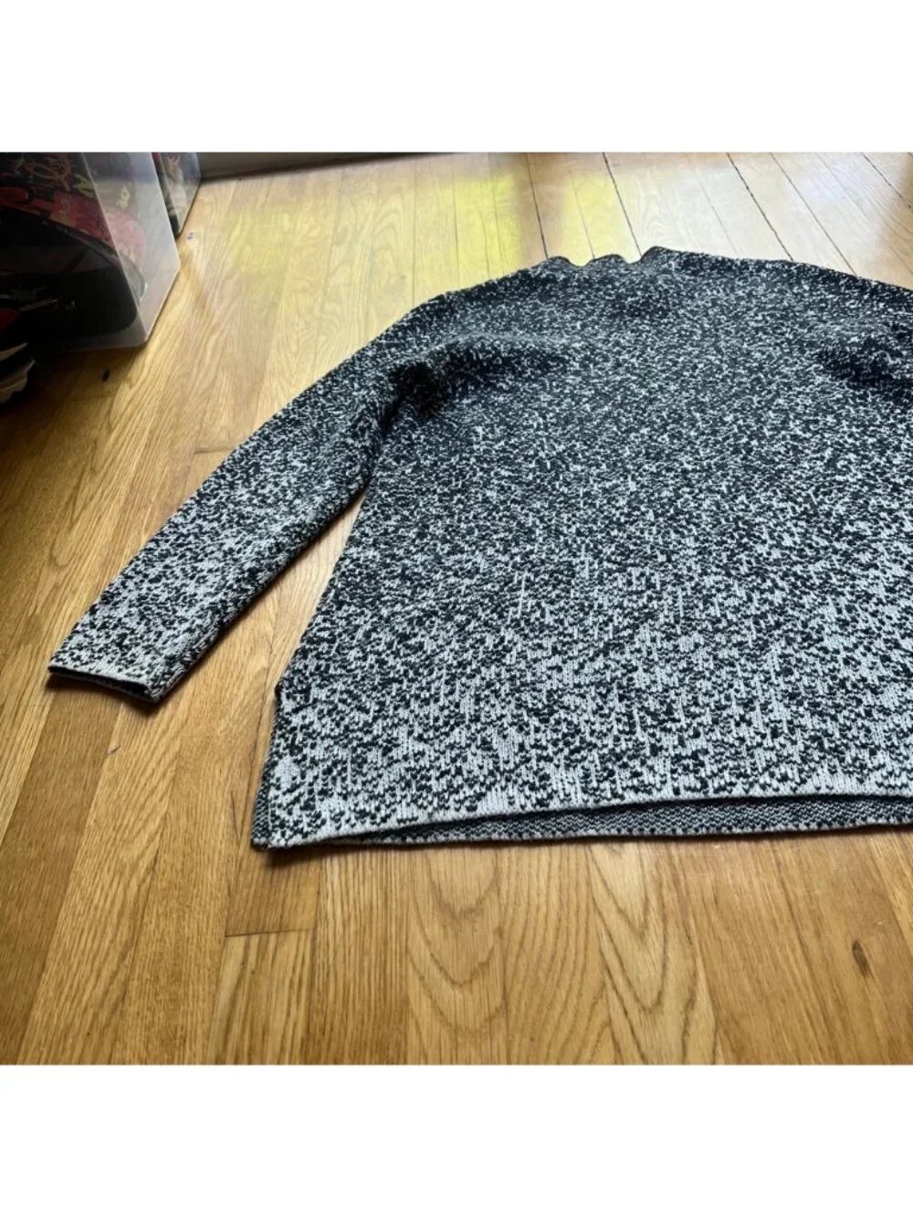 J. Jill Pure Jill Size M Gray Black Gradient Ombre Knit Mock Neck Tunic Sweater - Picture 13 of 16